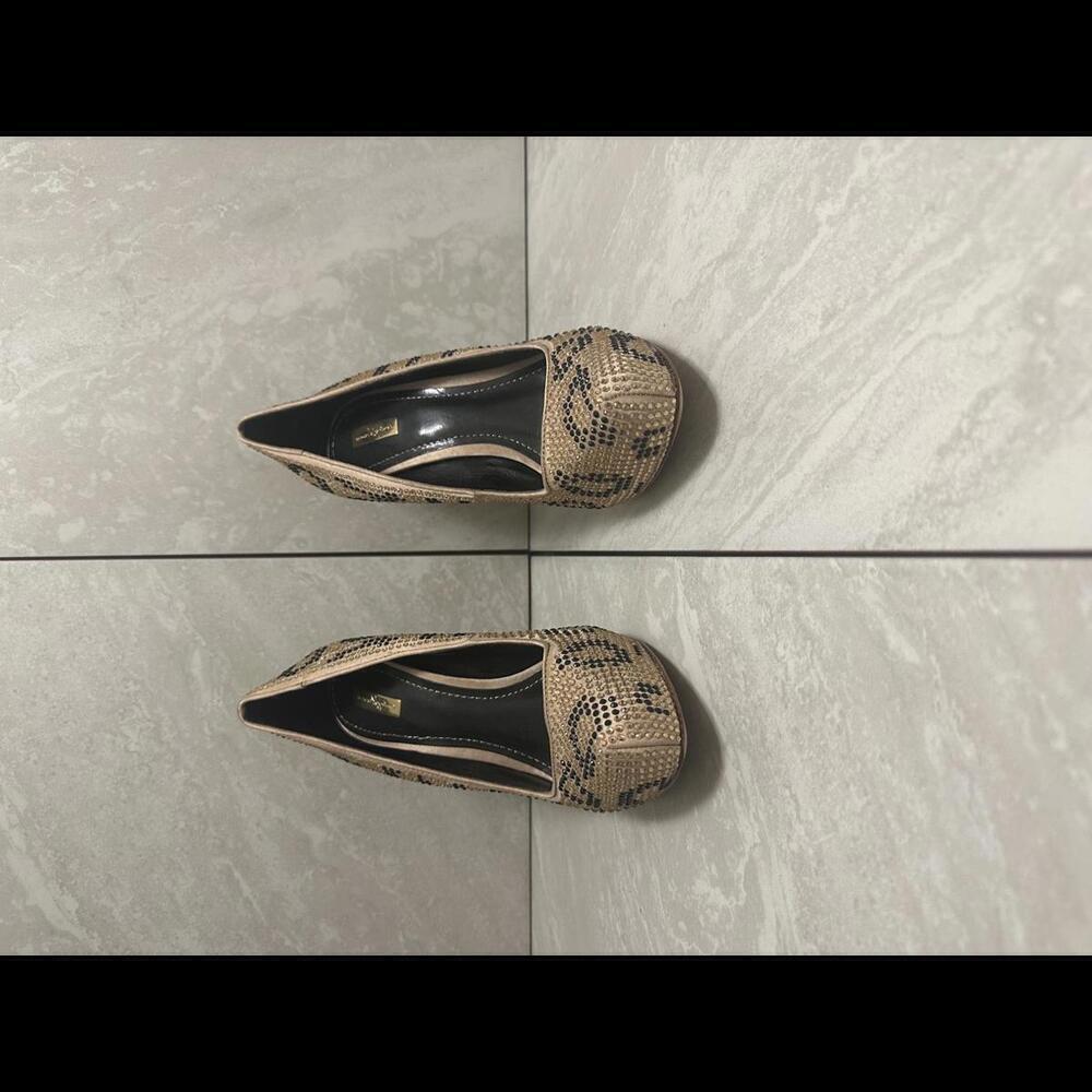 Report Signature 'Parker' rhinestone leopard print platform stilettos Size 8.5